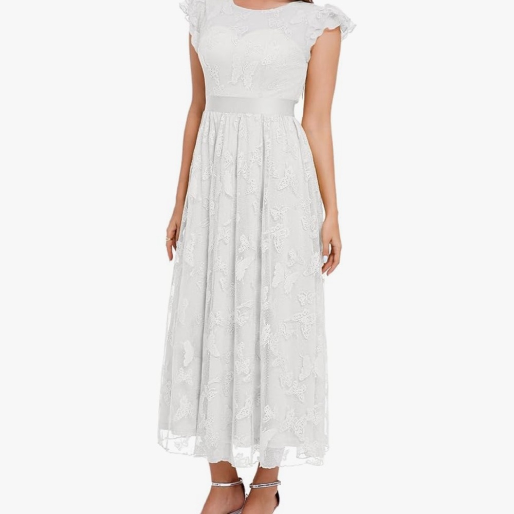 Elegant White Lace Dress wedding dress - Picture 2 of 3
